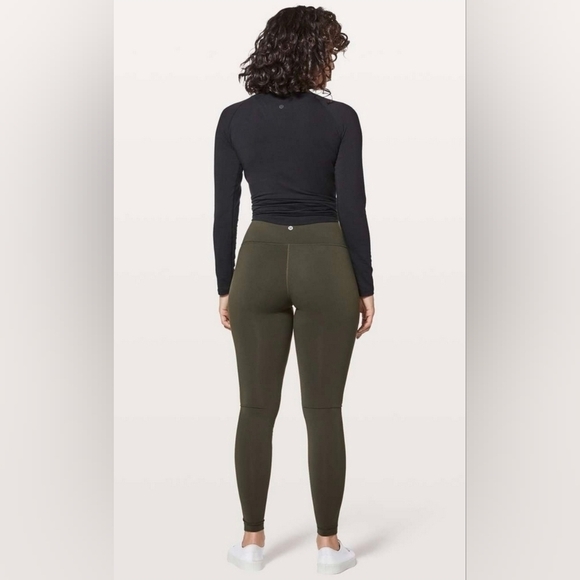 Olive Mesh Panel Leggings - Picture 3 of 6